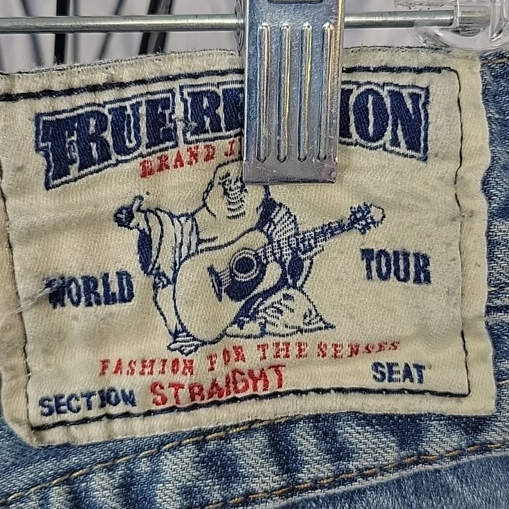 Y2K Rare True Religion Camo Flap Straight Flared Baggy Jeans‎ 34/32